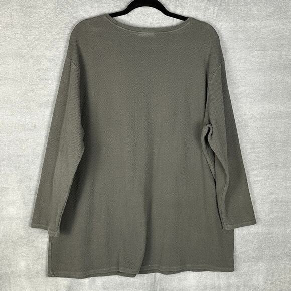 PureJill Top Womens 2X Green Long Sleeve Tunic Pocket Stretch Comfort Neutral - Picture 6 of 13
